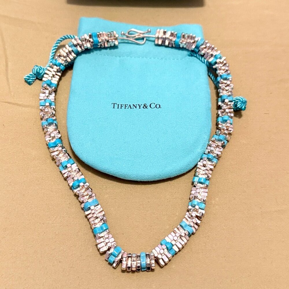 X-Rare TIFFANY & CO. Silver & Turquoise Collar Necklace